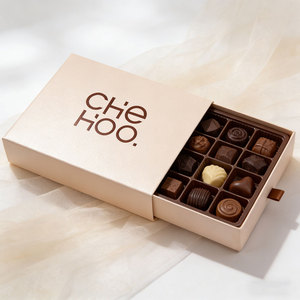 Custom Recycled UV Coating Luxury Chocolate Packaging Box Sliding Drawer Type