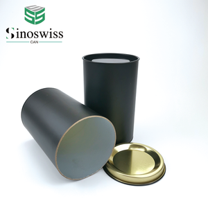 Wholesale Black Cylinder Kraft Paper Canister For Tea Recyclable