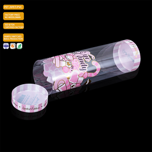 Custom Personalized Eco-Friendly Transparent PVC Cylinder Box With Lid