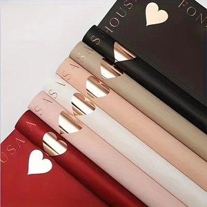 New Bronzing love Matte Film Waterproof Flower Wrapping Paper