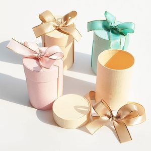 Custom Gift Paper Tube Packaging With Ribbon Round Cardboard Cylinder Box Wholesale Manufacturer Custom Logo