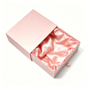 Blank Hot Stamping Pink Rigid Paper Box Custom Brand Slide Out Packaging Box
