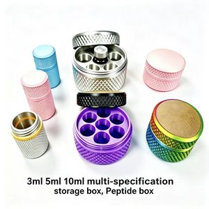 Custom Cylindrical Peptide Storage Box 3ml Holds 6 Vials Reusable Case