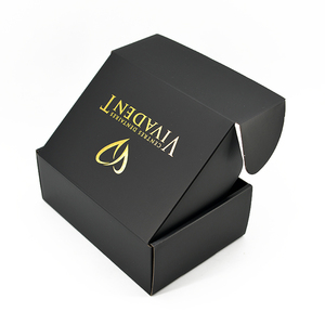 Custom Tuck Top End Clothing Cosmetic Recyclable Black Gold Corrugated Mailer Box
