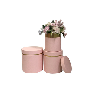 INUNION Hot Sales Custom LOGO Round Set 3 Flower Round Box Cylinder Cover Valentine's Day Flower Box