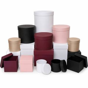 Custom Velvet Round Flower Gift Box With Handle Luxury Hat Style Rigid Paper Packaging For Bouquet Display